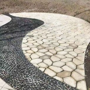 东莞 黄金麻冰裂缝室外铺装效果完美展示