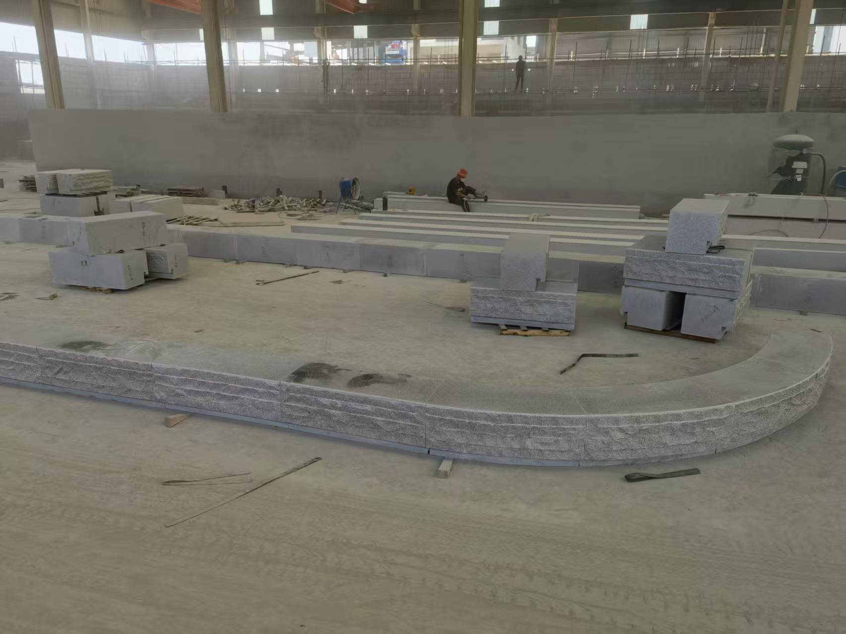 东莞 芝麻白整石坐凳（光面+自然面）